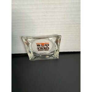 Vintage Ashtray Rax Roast Beef Restaurant Glass Longhorn Smoking Collectibles